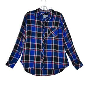 Rails Hunter Long Sleeve Plaid Button Up Shirt Blue Black Red Womens XS